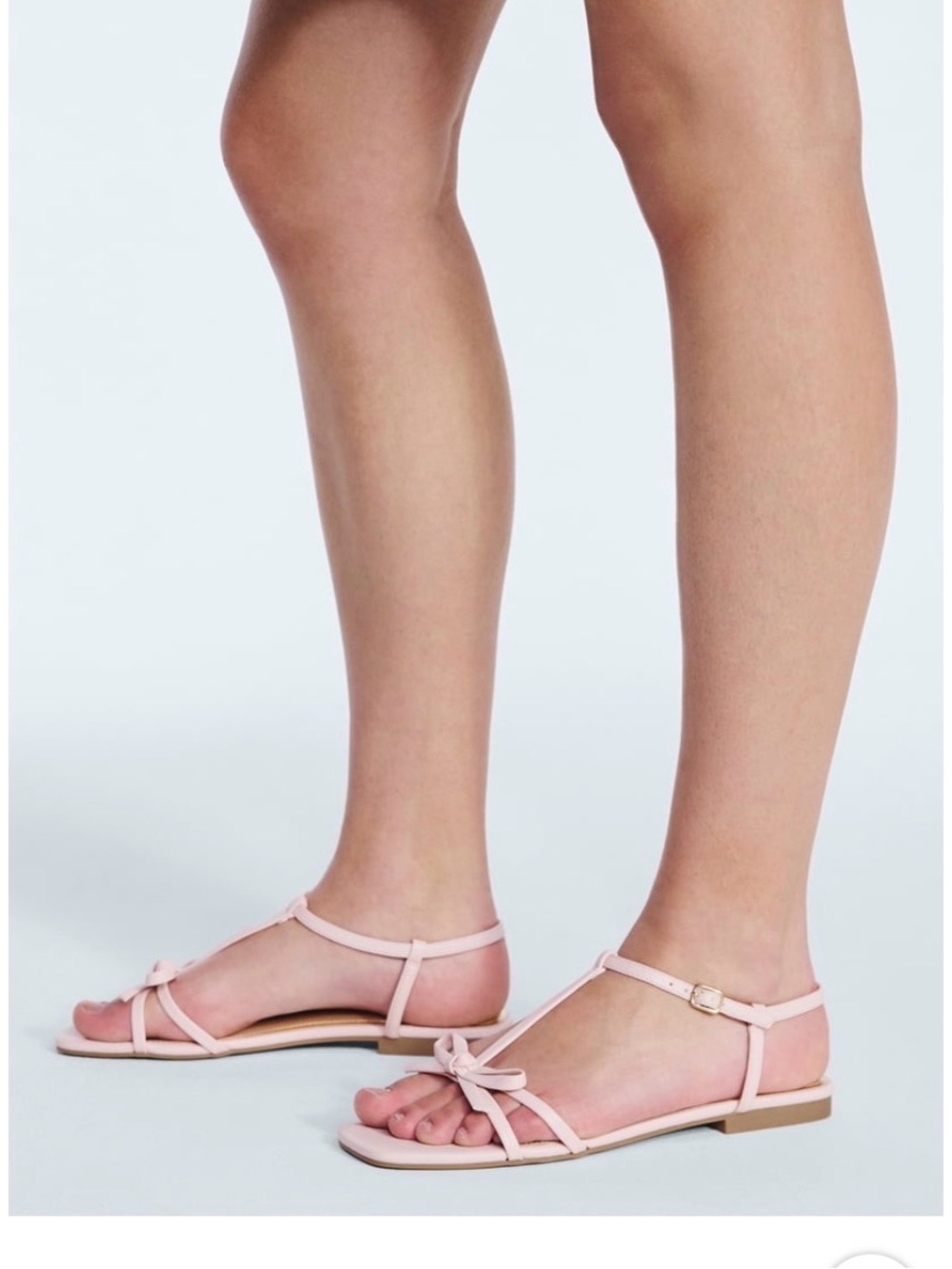Free Assembly New Women’s Strappy Bow Flat Sandals - Pink 8
